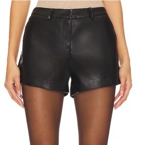 SNDYS Black Leather Shorts
